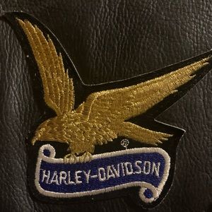 Harley Davidson Women XL black leather biker vest with design fringes